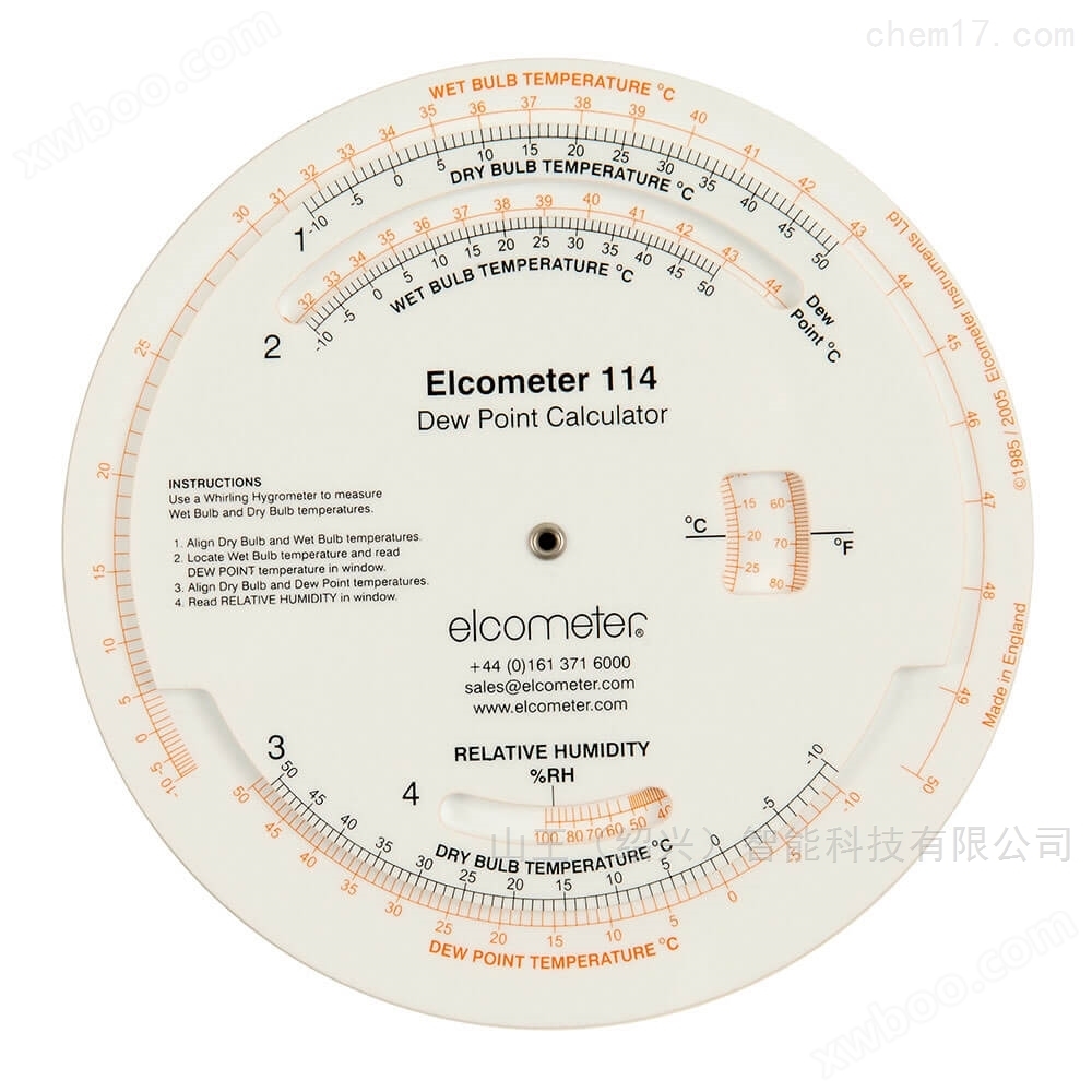 Elcometer 114露点计算盘