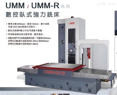 UMM/UMM-R系列數控臥式強力銑床