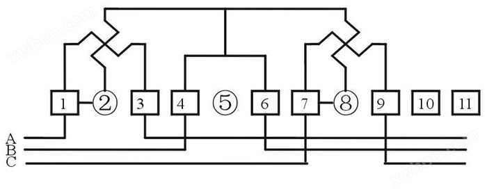 DSSX238型三相三线电子式电能表直接式接线图